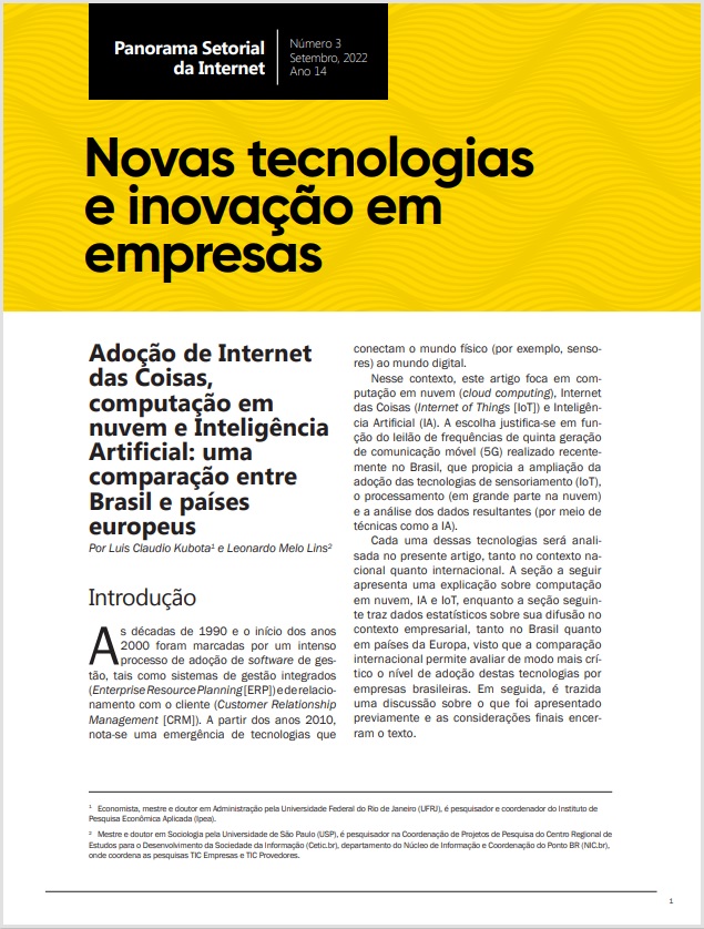 Ano XIV - N. 3 - Novas tecnologias e inovação em empresas